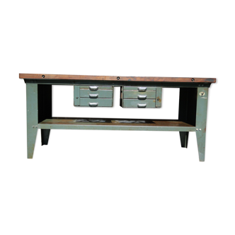 Workbench metal and mahogany 1960