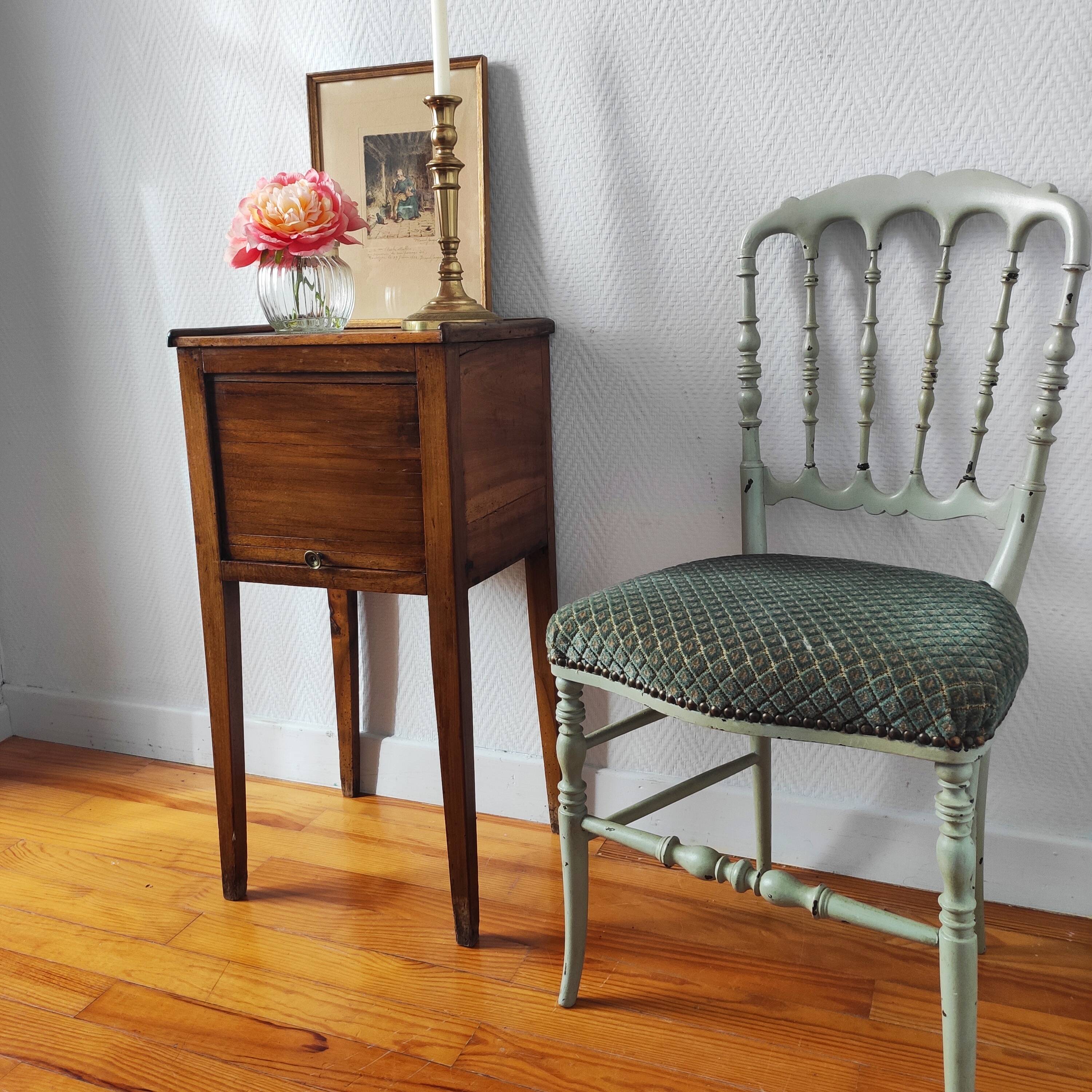 Directoire walnut bedside table