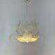 1950's Barovier & Toso Murano Glass and Brass Chandelier
