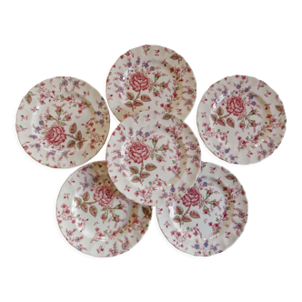 Lot 6 dessert plates Johnson Brothers Rose Chintz series