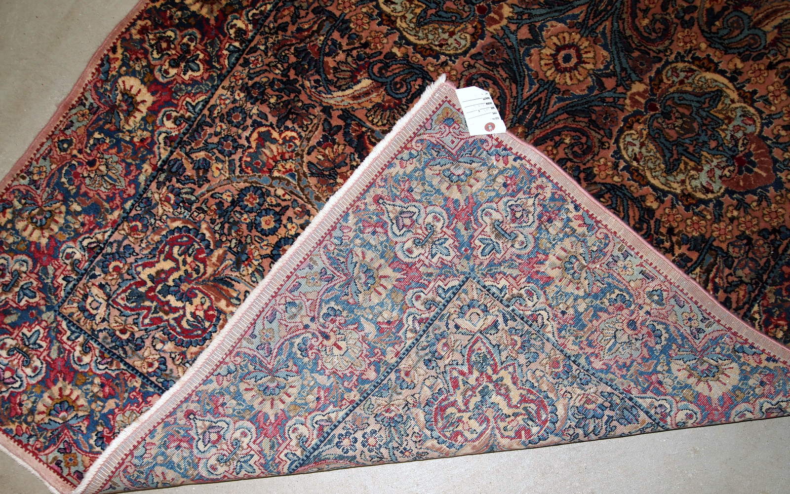 Handmade antique Persian Kerman rug 4.2' x 6.10' (128cm x 211cm) 1920s - 1B778