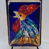 Lamp atmosphere vintage rooster in glass mosaic 1960