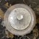 Bell with its vintage glass plate dimension: height -13cm- diameter plate -22.5cm-