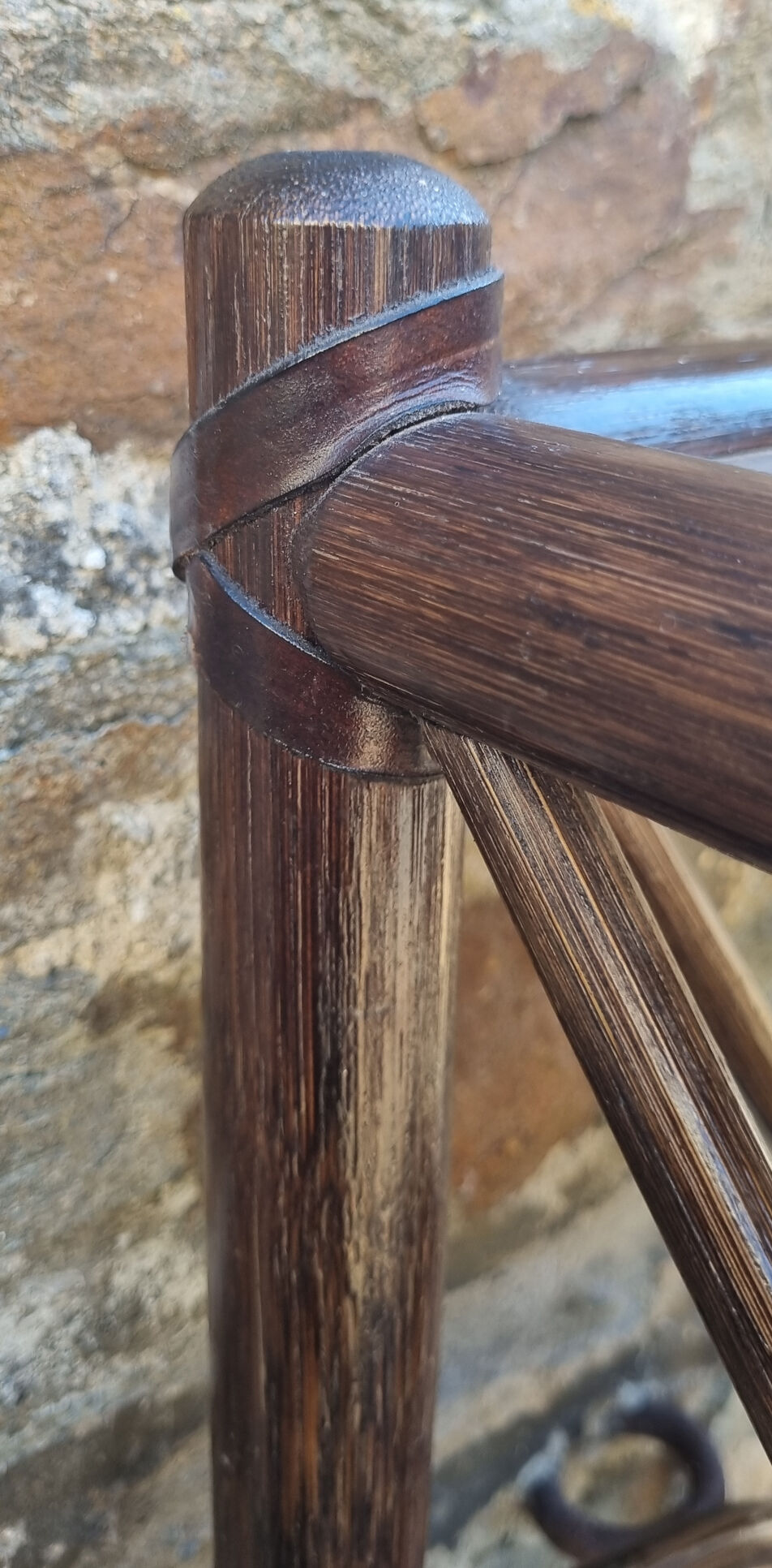 High shelf in vintage bamboo and rattan, 60s