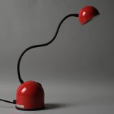 Lampe de bureau flexible Stilplast, rouge et noir, Italie, années 1980