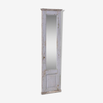 Long Narrow Teak Mirror India Purple Patina