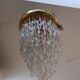 Murano Italy 1970s Wavy Crystal Cascade Chandelier