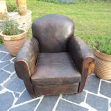 30s leather club armchair