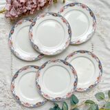 6 small vintage floral plates Digoin Sarreguemines – 1950s