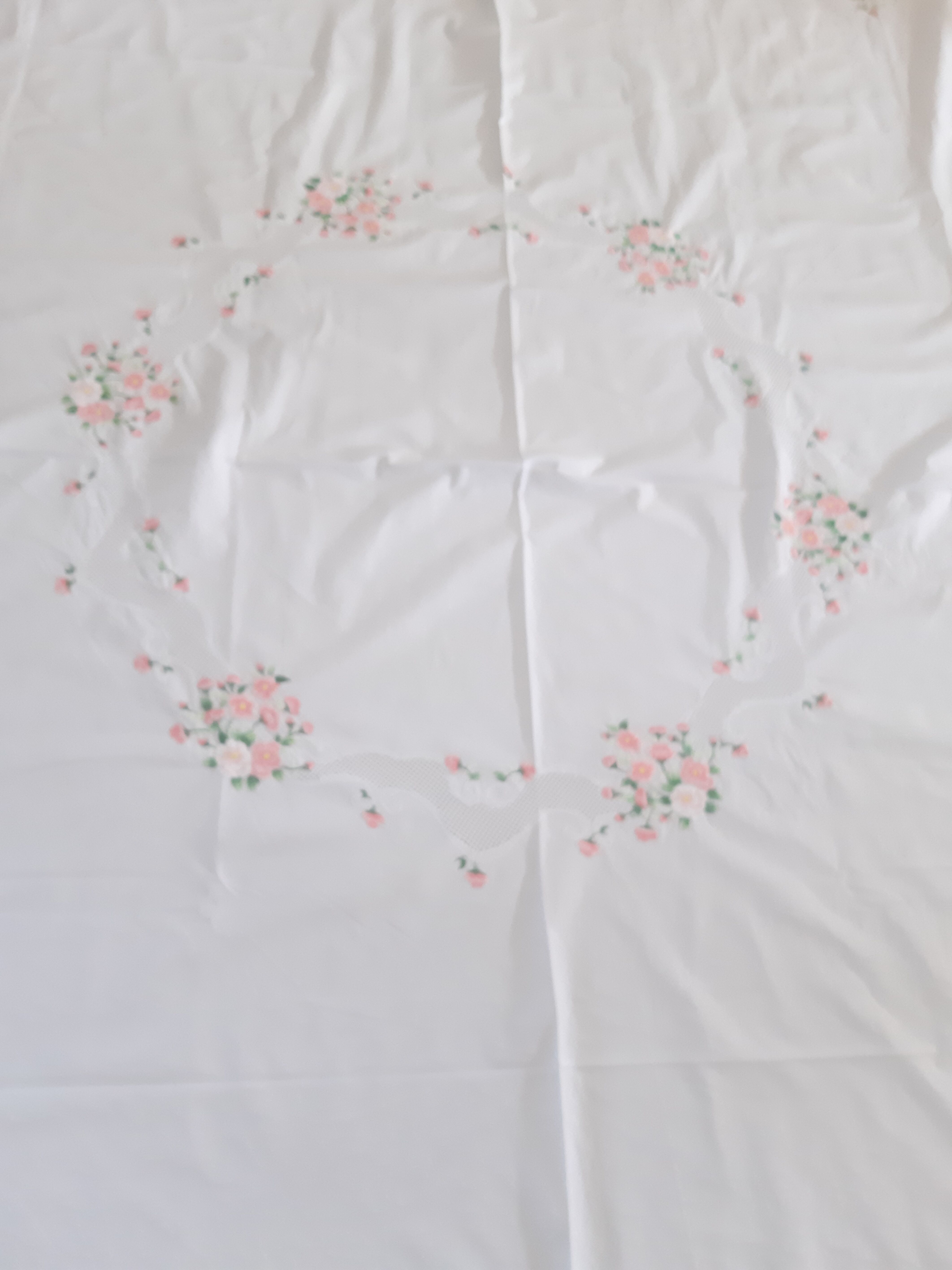 Embroidered round tablecloth