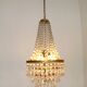 1900s Brass and Crystal Cascade Chandelier