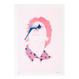Illustration risographie originale rêve d'oiseau, signée