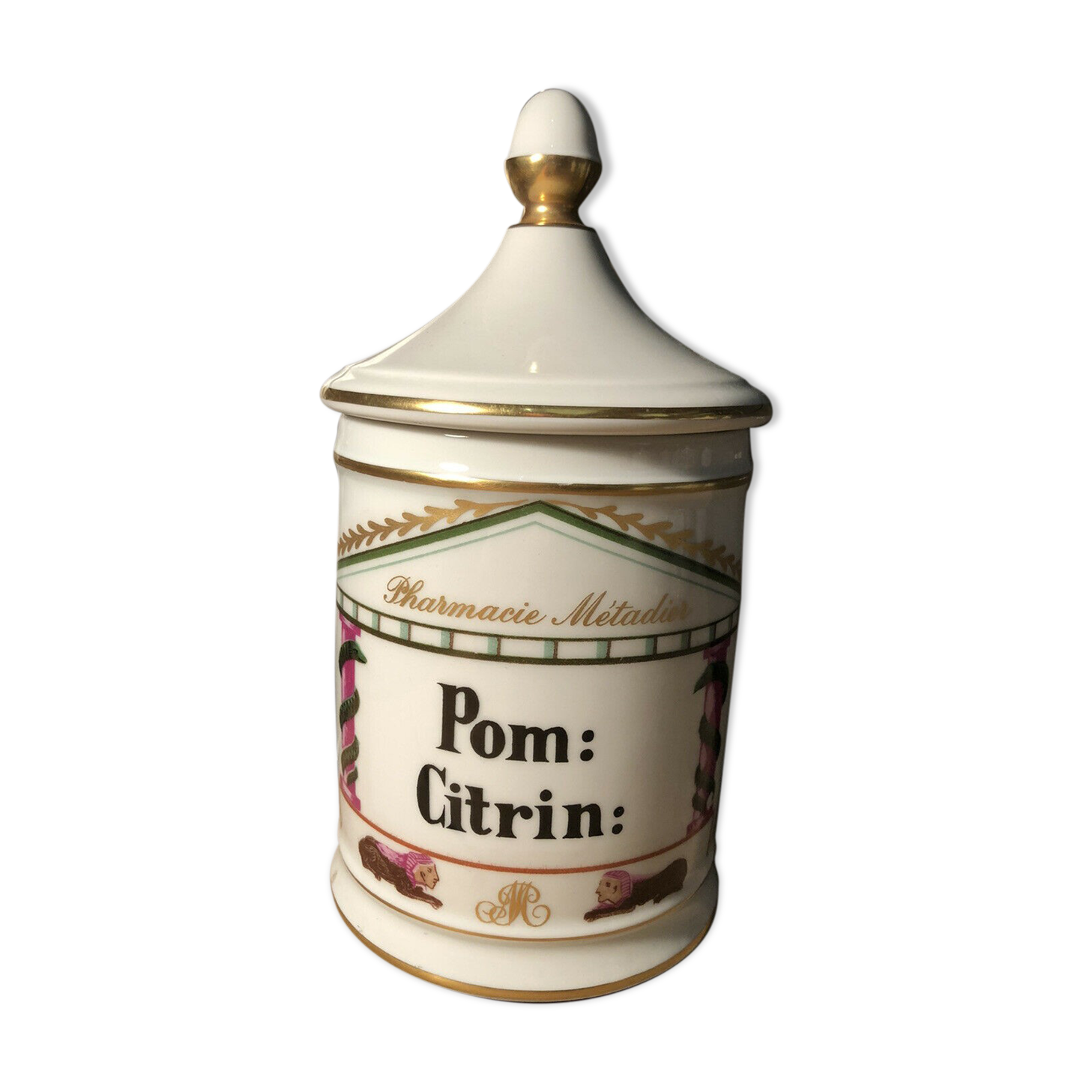 Apothecary porcelain jar from Limoges Goumot Labesse