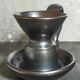 1950s iridescent black ceramic hand candle holder