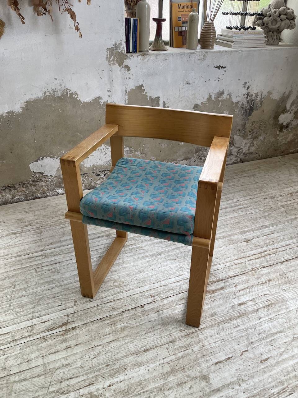 Set of 6 oak chairs with armrests Ate Van Apeldoorn