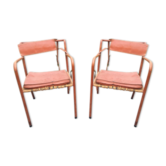 Paire de fauteuils par Jacques Adnet