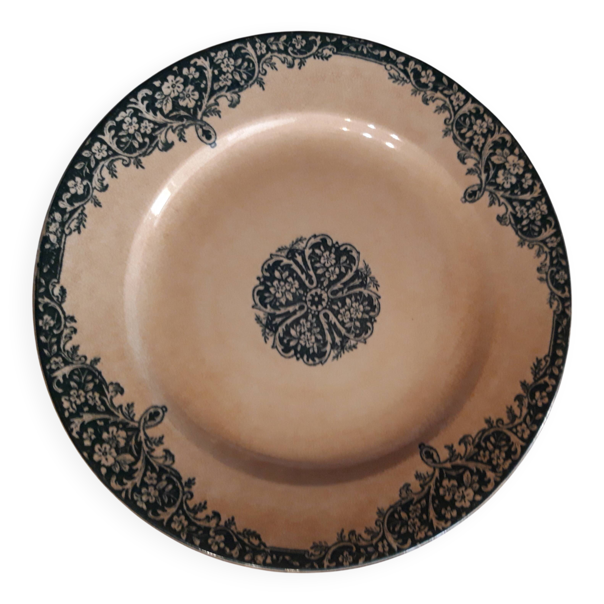 19th Century Plate, Ironstone, Old Man Design - Fontainebleau Pattern