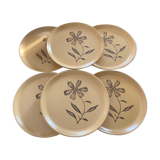 Set of 6 flowery plates