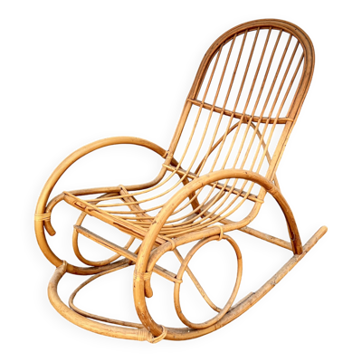 Fauteuil à bascule en rotin adulte – très bon état