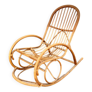 Fauteuil à bascule en rotin adulte – très bon état