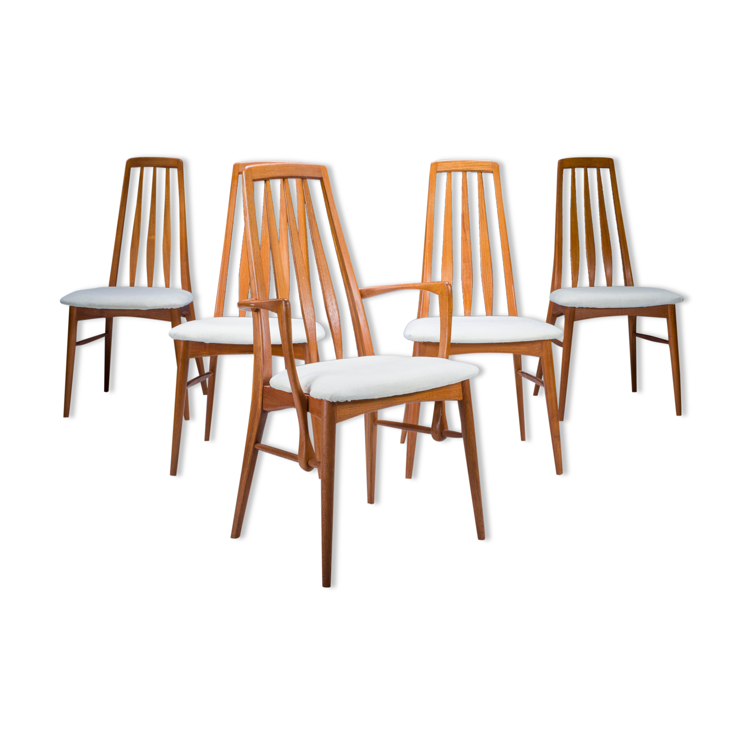 Dining chairs model "eva" by Niels Koefoed for Hornslet Møbelfabrik, 1960