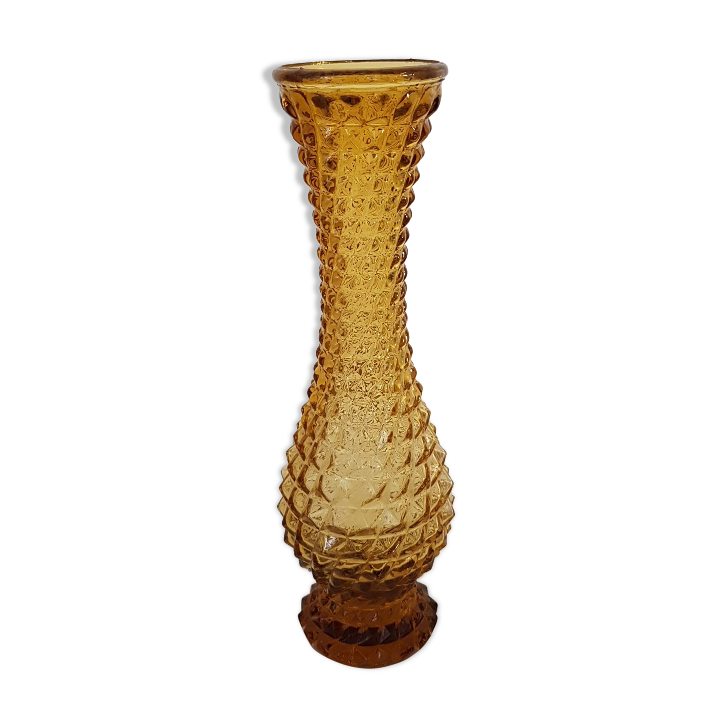 Vintage yellow glass vase