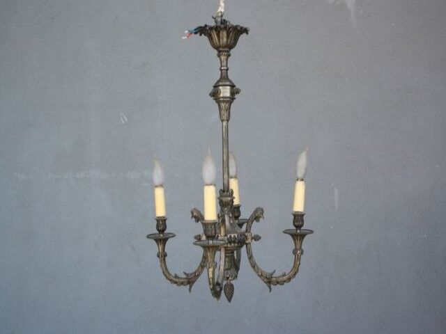 Gloss metal silver style Louis XVI