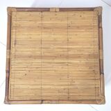 Bamboo rattan coffee table square shape 60s