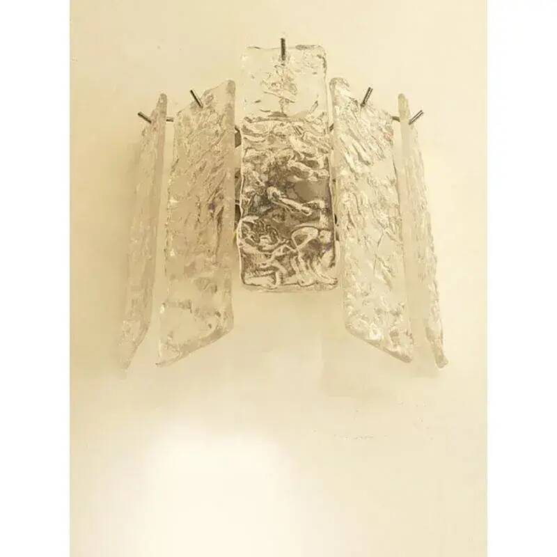 Hammered Strips listelli Murano Glass Wall Sconce by Simoeng