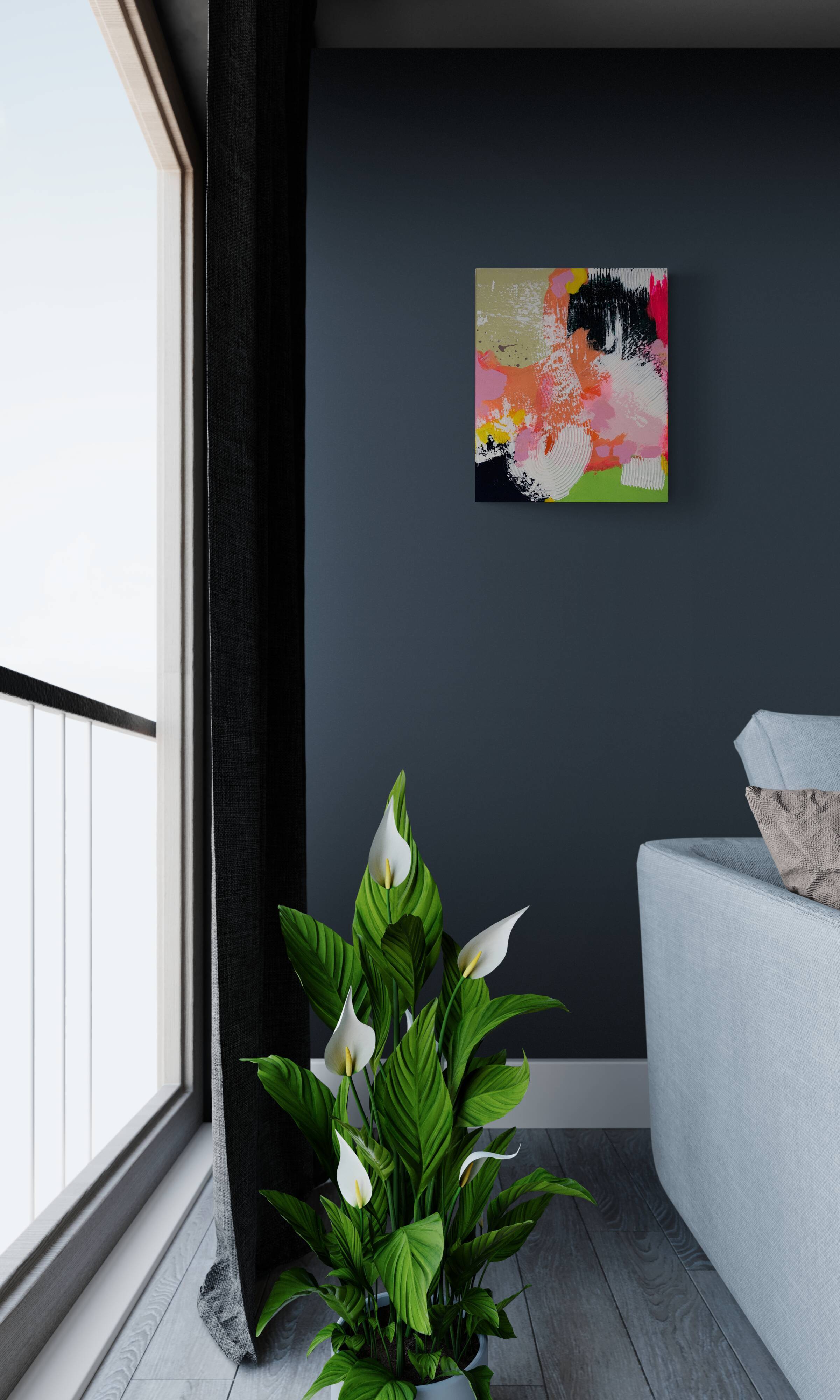 "Run To Me" modern abstract Art Painting, 38x46cm