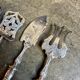 4 silver bonbon spoons engraved "HS"