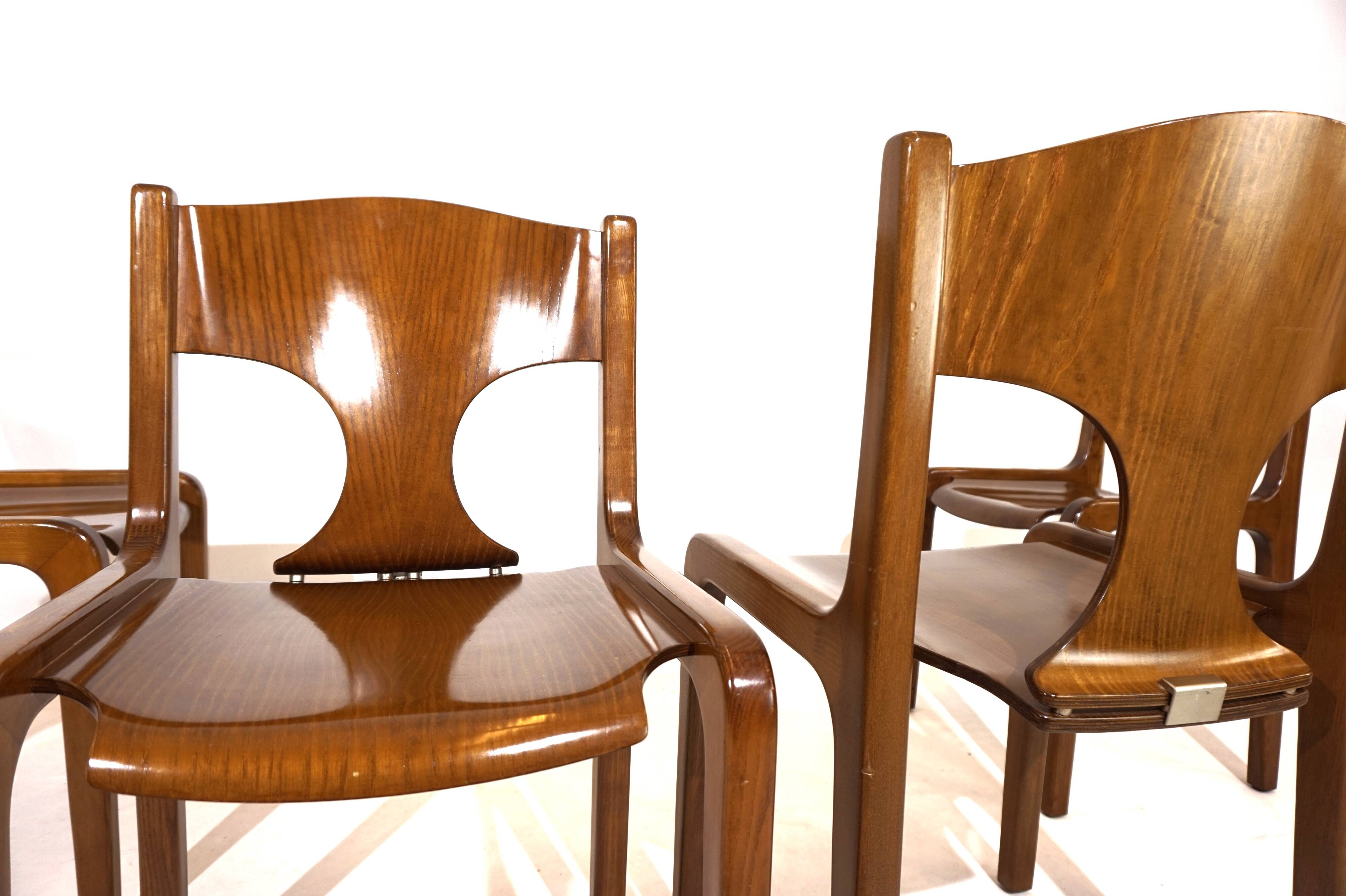 Pozzi dining chairs set of 4 by Augusto Savini