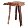 Brutalist solid wood tripod stool