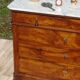 Ancienne commode Louis Philippe en noyer marbre blanc