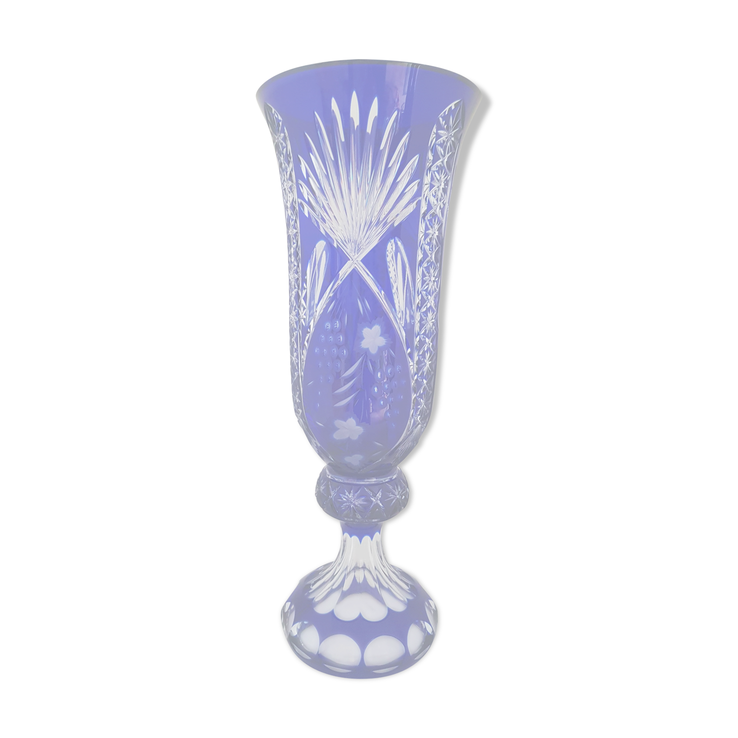 Vase bleu cristallery of lorraine - large model