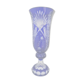 Vase bleu cristallerie de lorraine