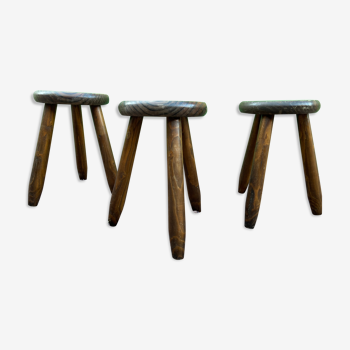 Set de 3 tabourets brutaliste