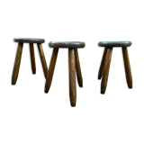 Set de 3 tabourets brutaliste