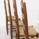 Architectural high-back chairs, straw seat, set of 4.