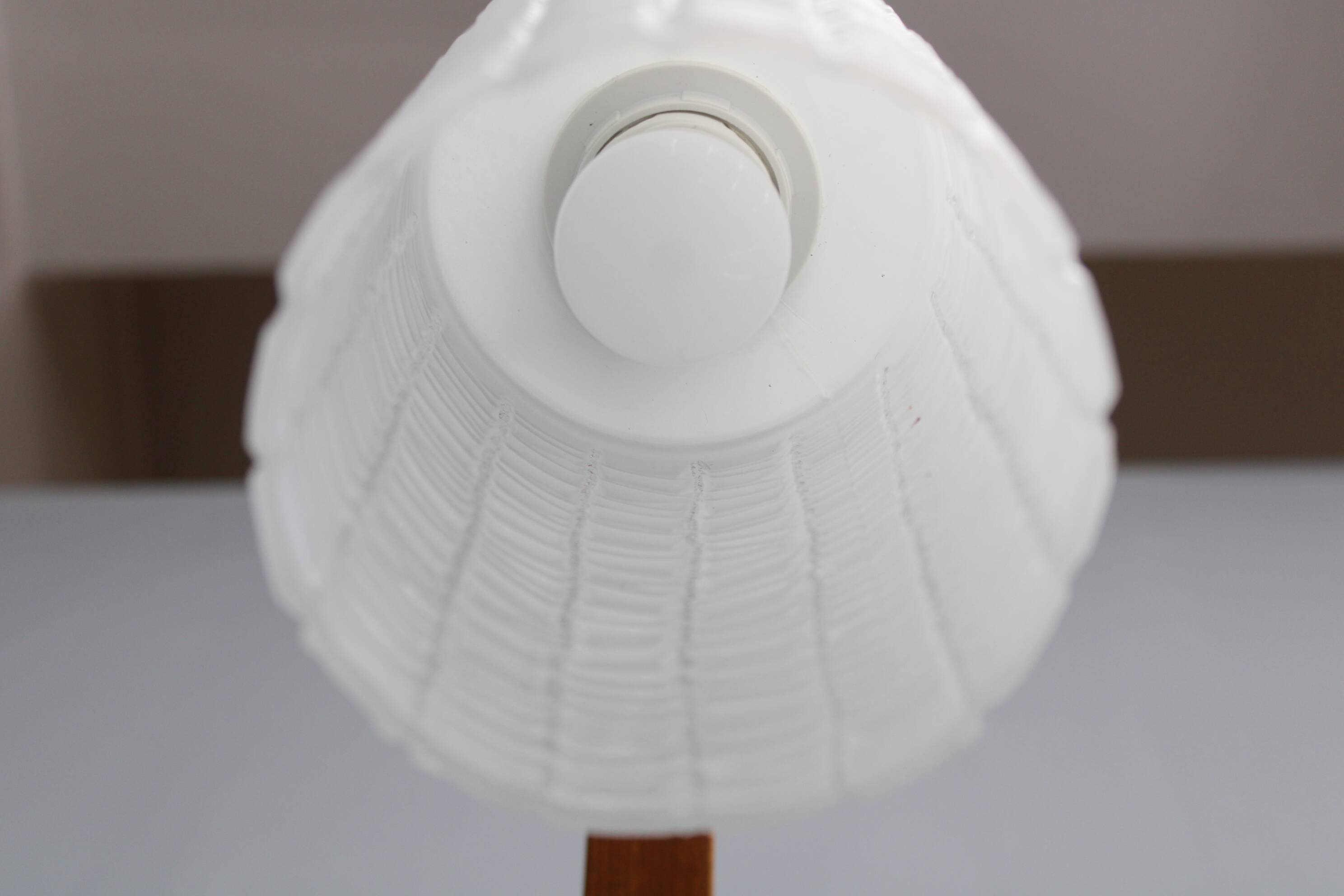 1960s Wooden Wall Lamp with Glass Shade, Czechoslovakia