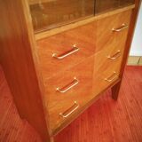 Bibliothèque commode vitrée vintage