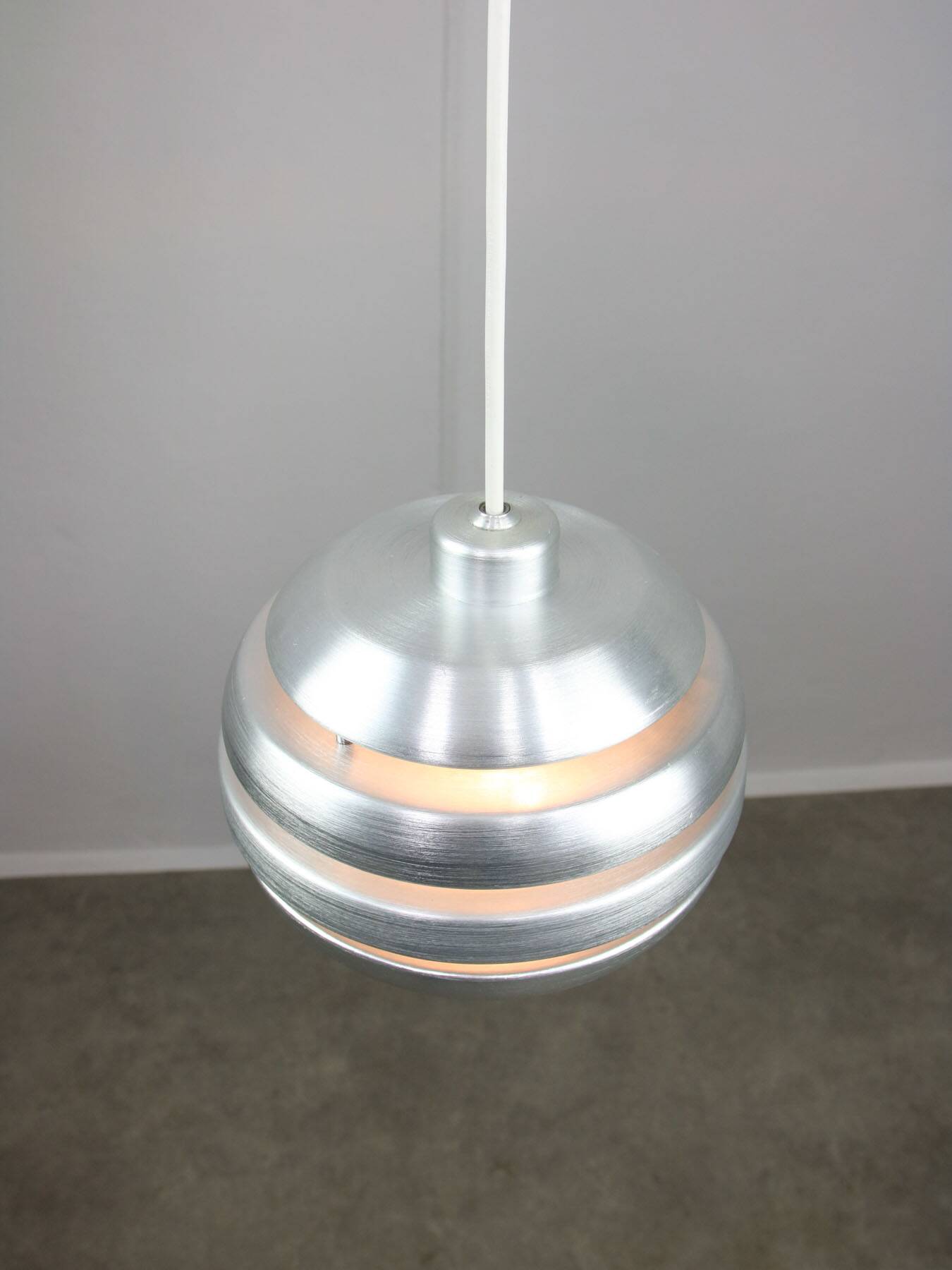 Vintage Italian Aluminum Beehive Pendant Lamp, 80s