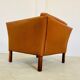 Mid-century vintage Scandinavian leather lounge chair in cognac leather