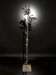 Lampe sur pied fleurs en métal