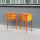 Pair of neoclassical solid wood bedside tables