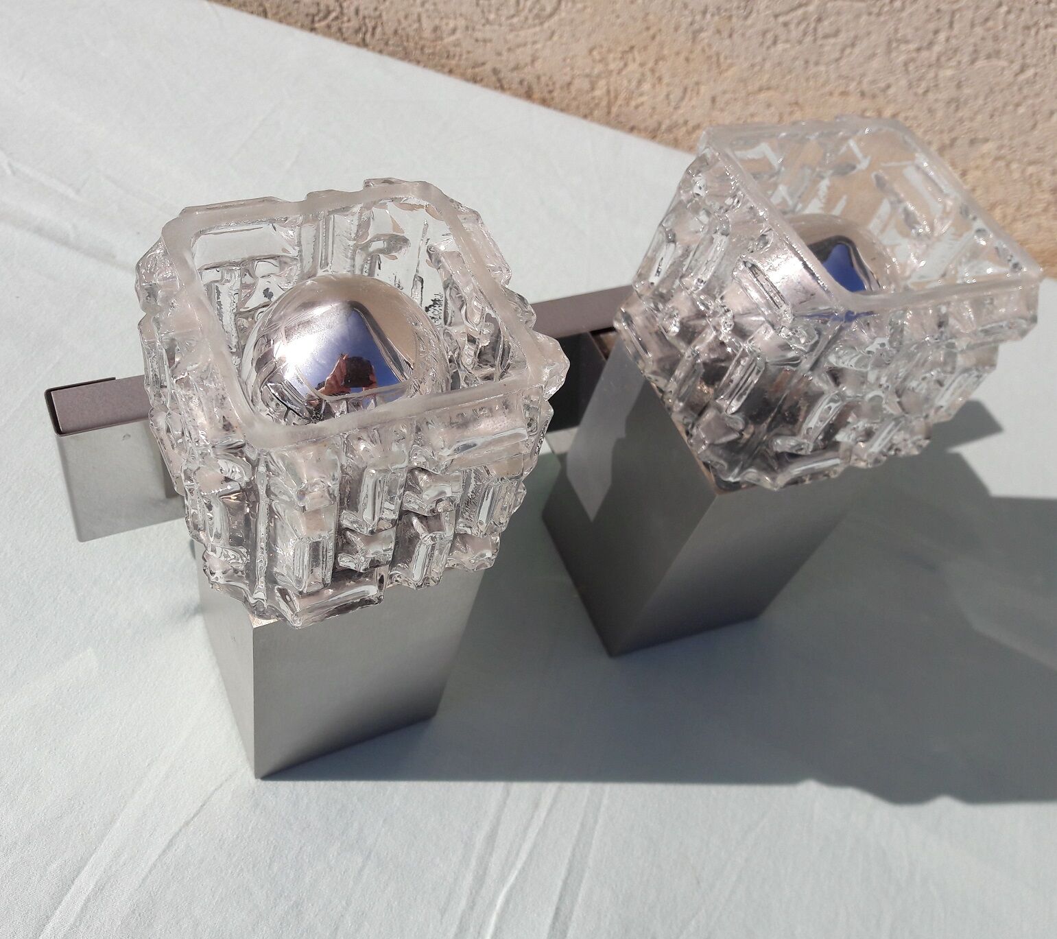 Pair of 70's wall lamps