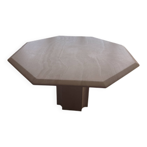 Table octogonale en travertin 130 cm Artelano état neuf