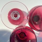 Six crystal wine glasses Val Saint Lambert model Saumur.