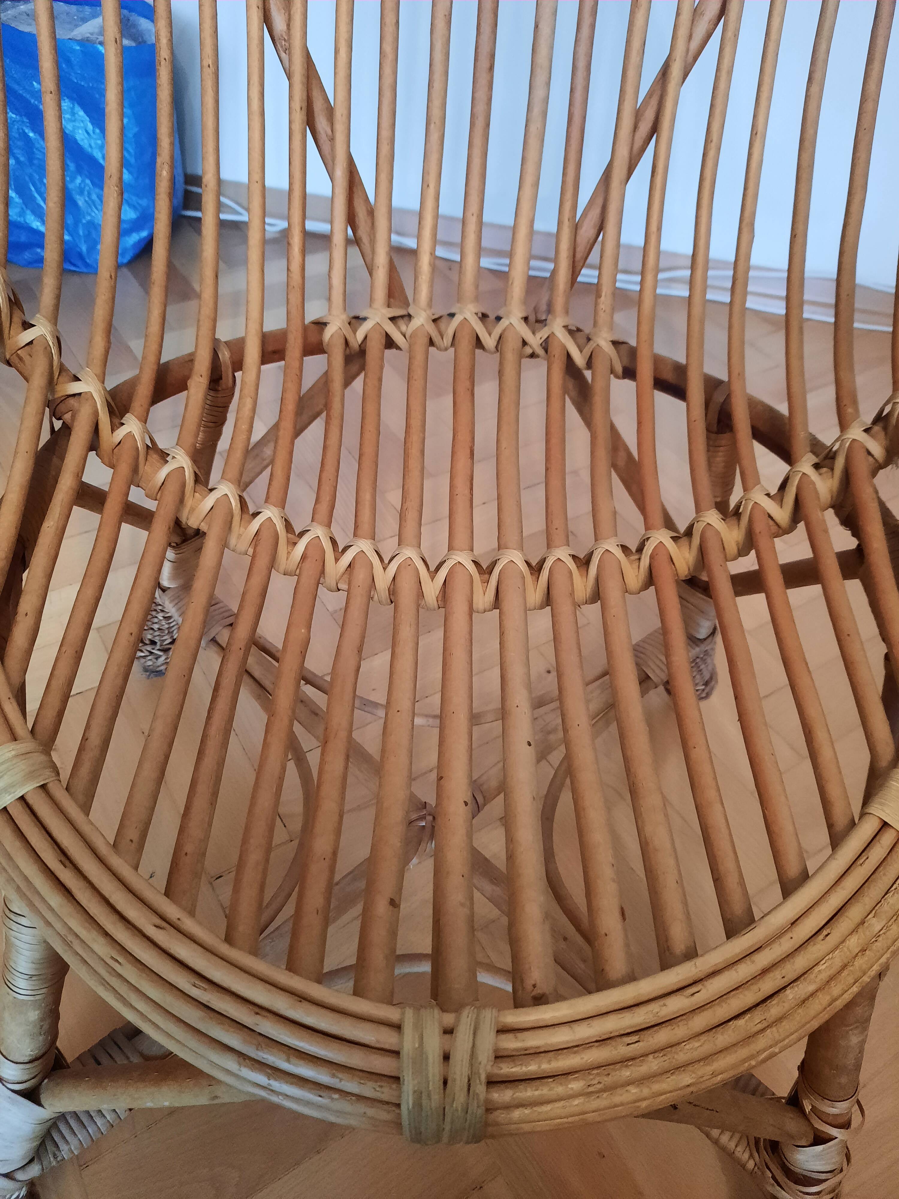 Rattan basket armchair