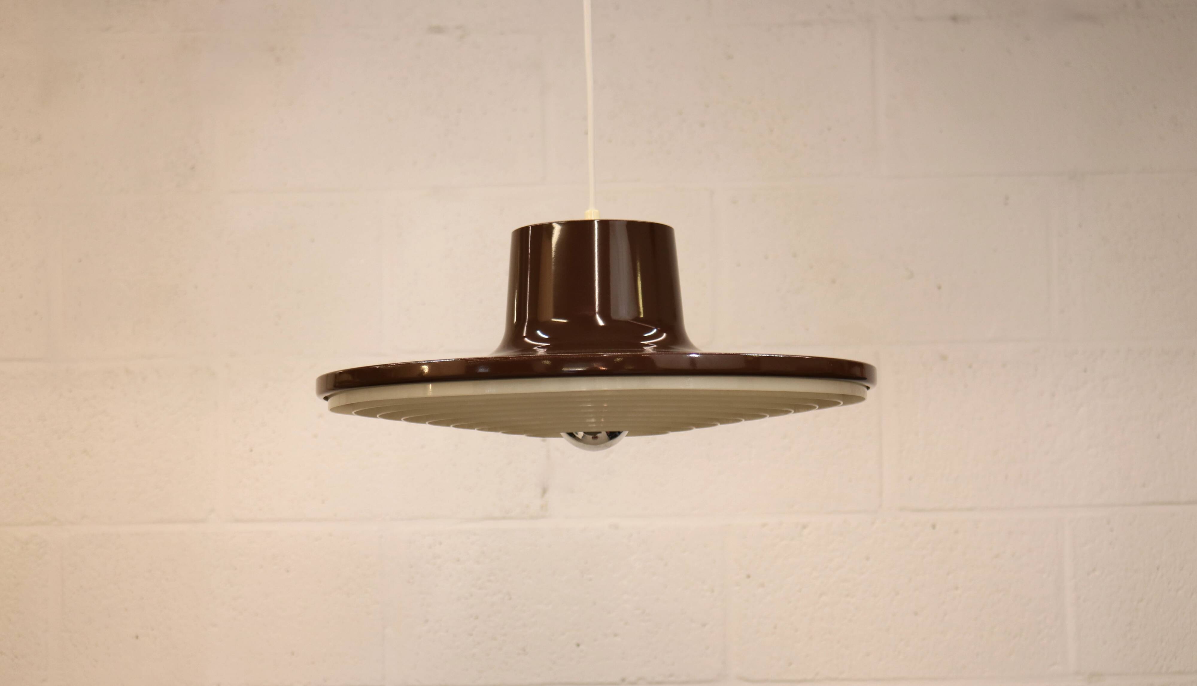 Original brown Danish design hanging lamp - *** Denmark 1970